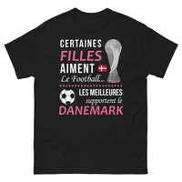 Thumbnail for T-shirt Danemark noir - Certaines filles aiment le football