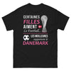 T-shirt Danemark noir - Certaines filles aiment le football