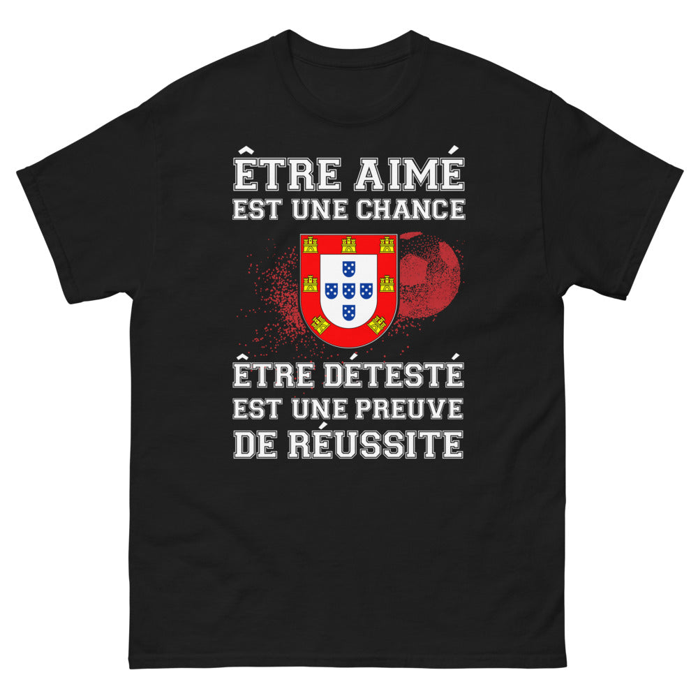 T-shirt Citation Inspirante noir - Être aimé est une chance