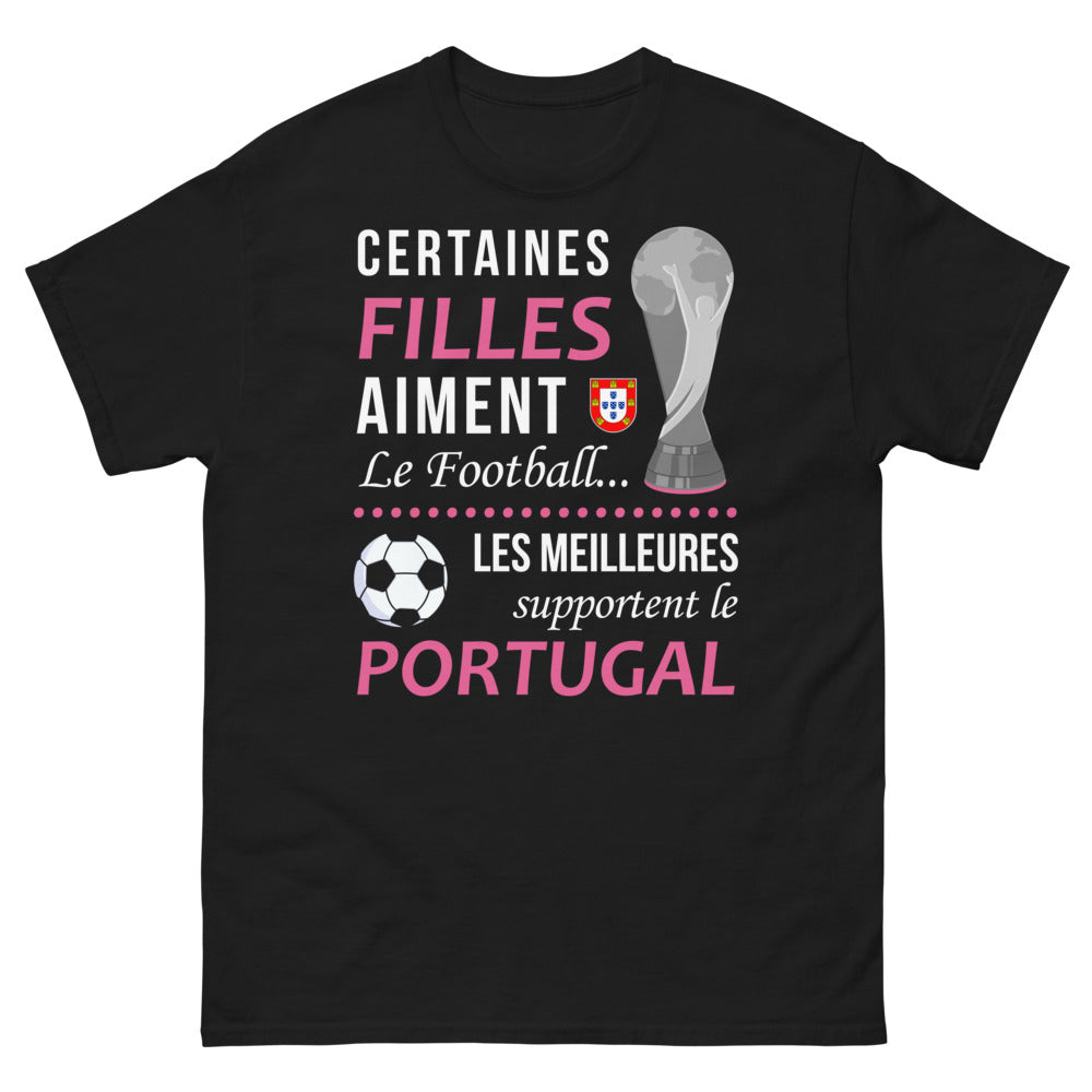 T-shirt Portugal noir - Certaines Filles Aiment le Football