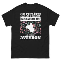 Thumbnail for T-shirt Aveyron noir - J'ai peut-être l'air de t'écouter
