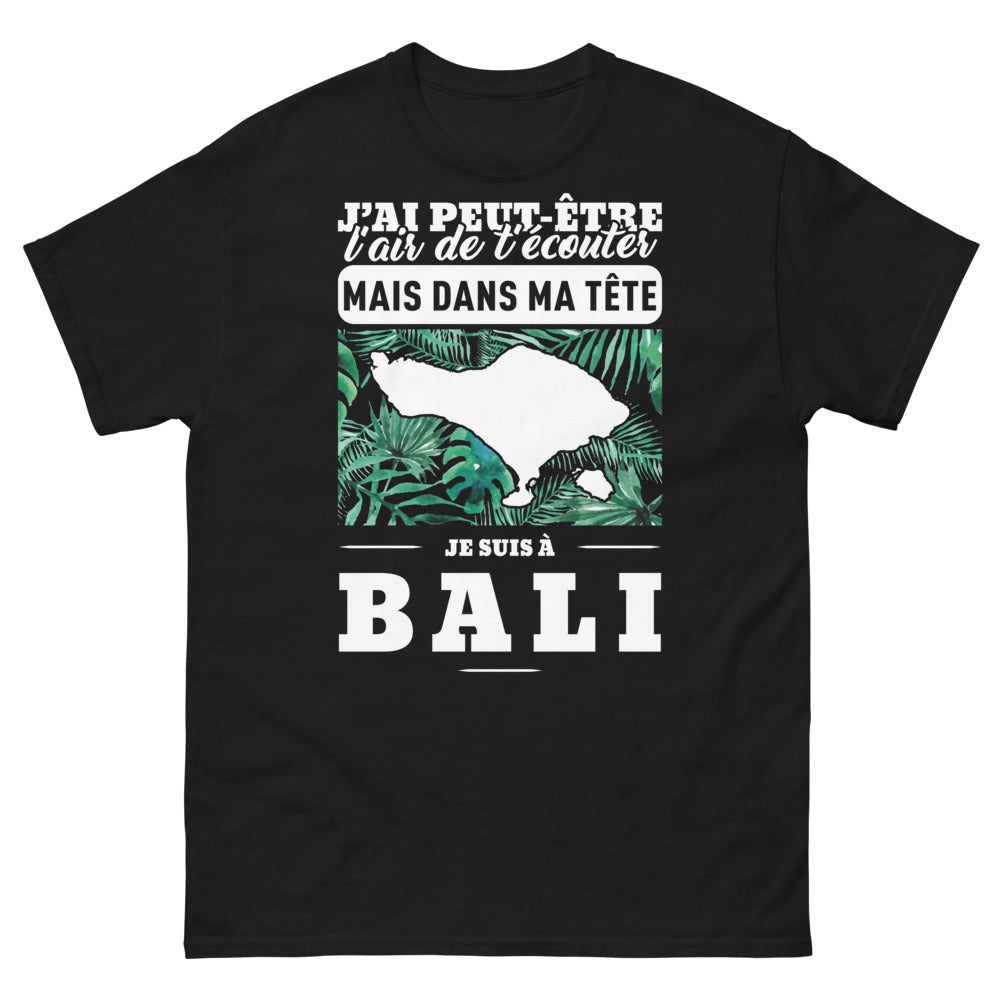 T-shirt Bali noir - J'ai peut-être l'air de t'écouter