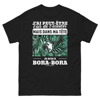Thumbnail for T-shirt Évasion Bora Bora noir - J'ai peut-être l'air de t'écouter