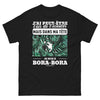 T-shirt Évasion Bora Bora noir - J'ai peut-être l'air de t'écouter
