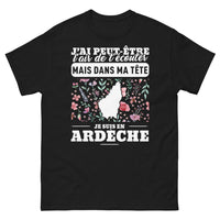 Thumbnail for T-shirt Ardèche noir - J'ai peut-être l'air de t'écouter
