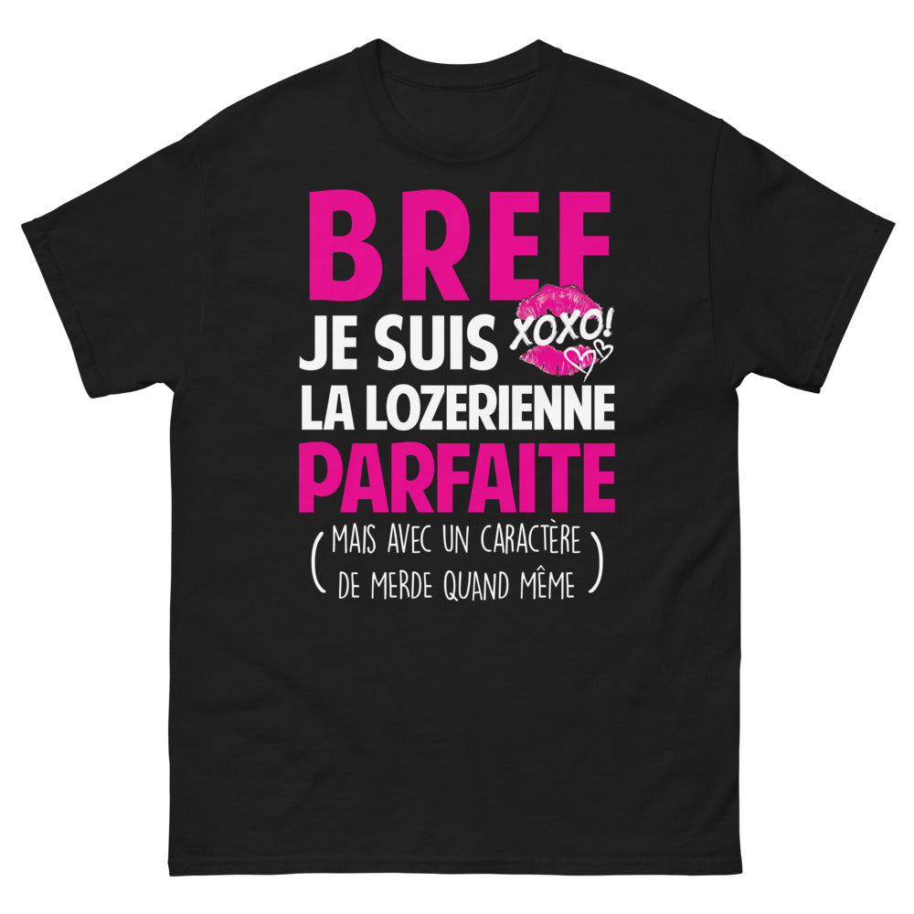 T-shirt Lozère noir - La parfaite Lozérienne au caractère fort