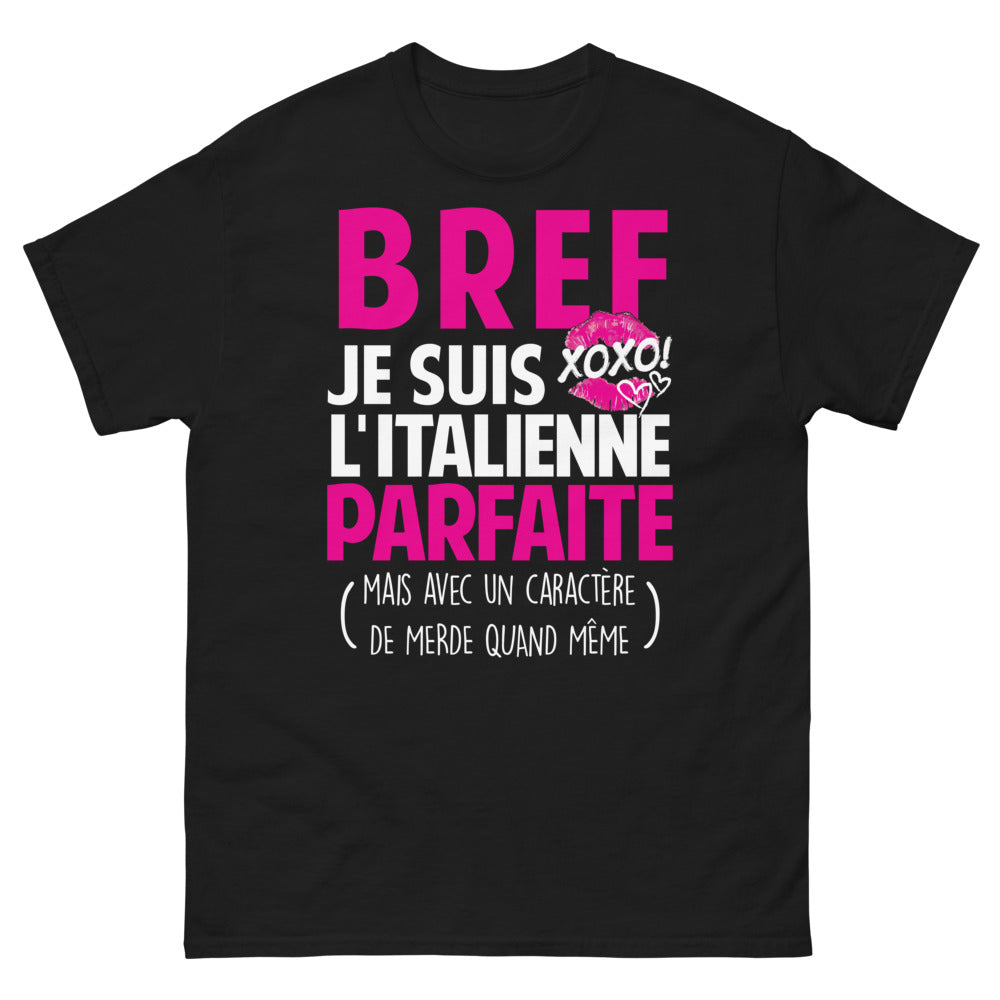 T-shirt Italie noir - Caractère de merde avec humour