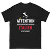 T-shirt Italie noir - Attention, je suis susceptible de parler italien