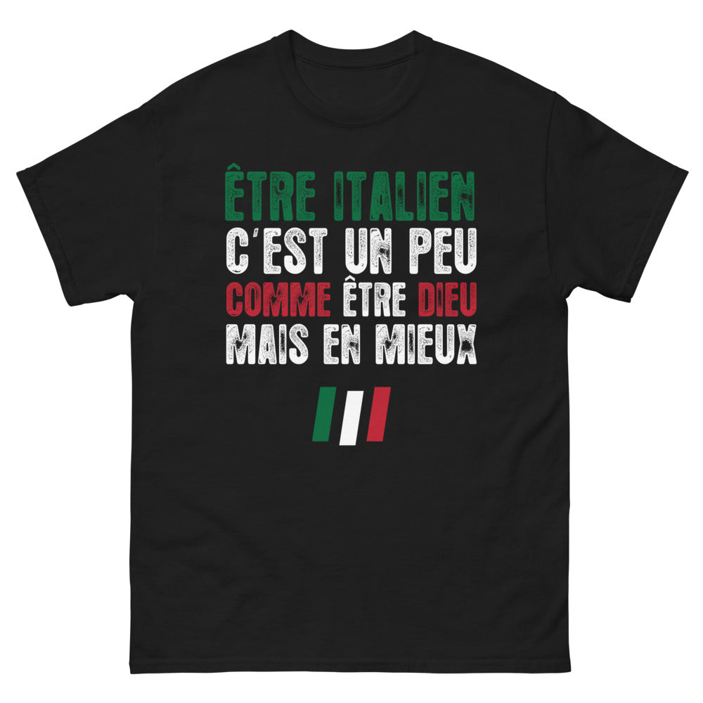 T-shirt Italie noir - Comme un Dieu, mais en mieux !