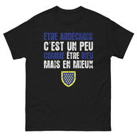 Thumbnail for T-shirt Ardèche noir - Être Dieu, mais en mieux