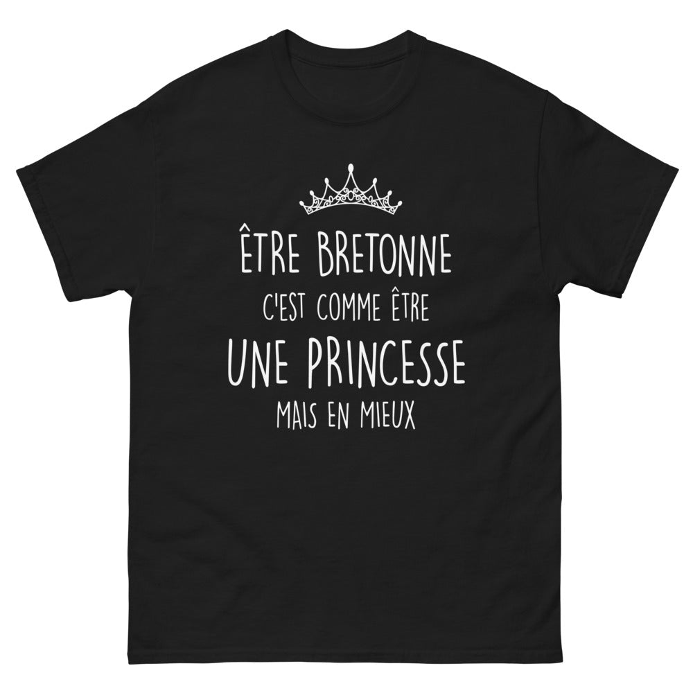 T-shirt Bretagne noir - Être bretonne, c'est comme une princesse