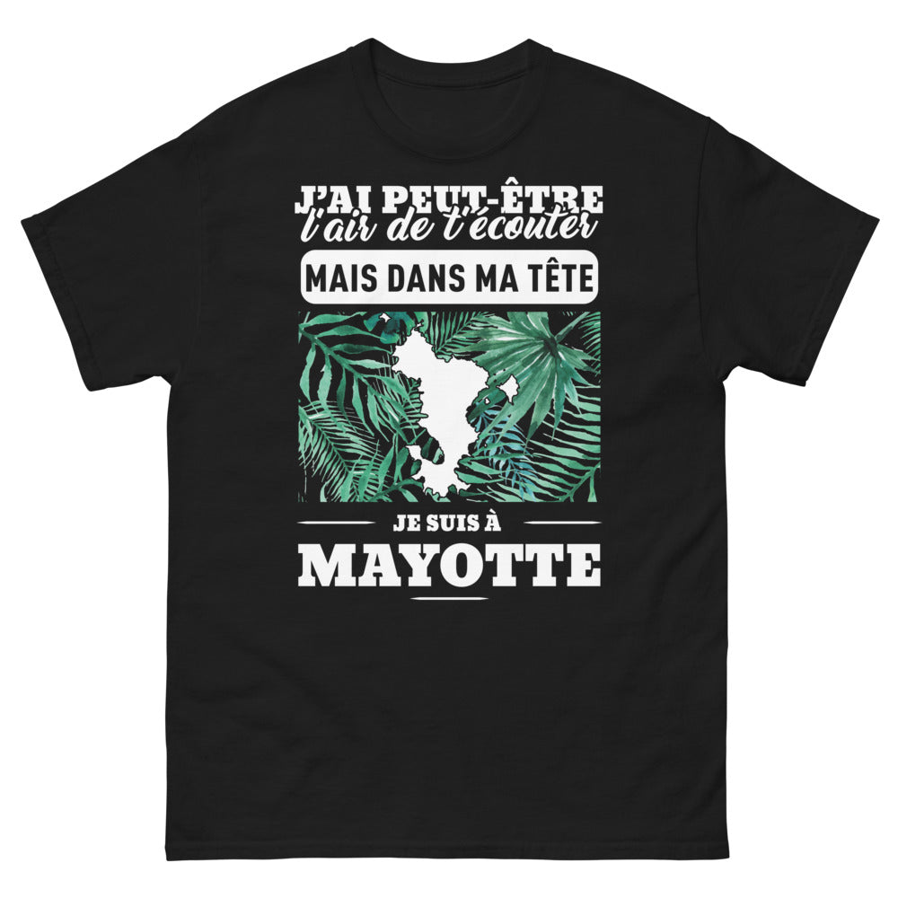 T-shirt Mayotte noir - Écouter mais rêver d'ailleurs