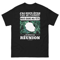 Thumbnail for T-shirt Réunionnais noir - J'ai peut-être l'air de t'écouter