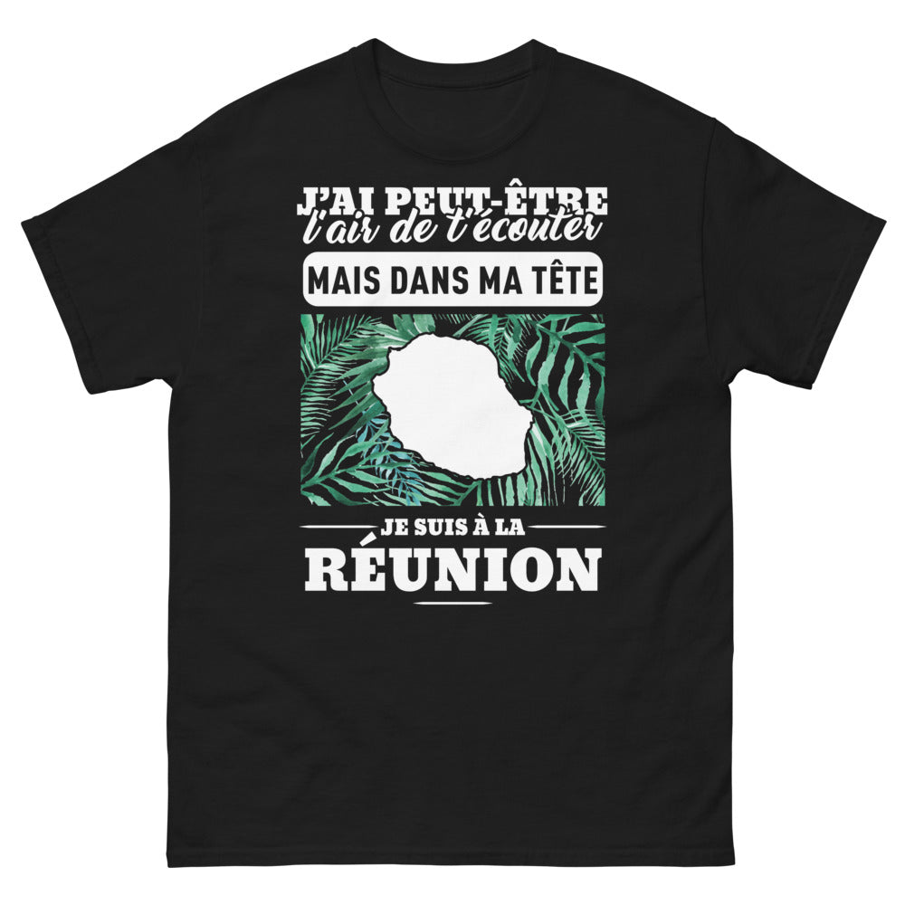 T-shirt Réunionnais noir - J'ai Peut-Être l'Air de T'écouter