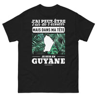 Thumbnail for T-shirt Guyane noir - J'ai peut-être l'air de t'écouter