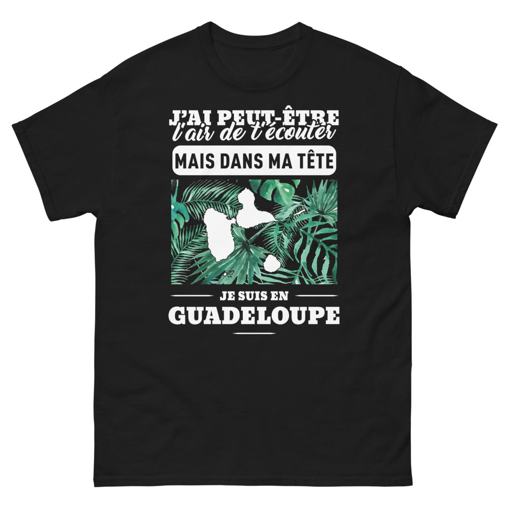 T-shirt Guadeloupe noir - J'ai Peut-être l'Air de T'Écouter