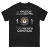 T-shirt Vaudois noir - Un Vaudois qui ne boit pas, c'est un espion Genevois