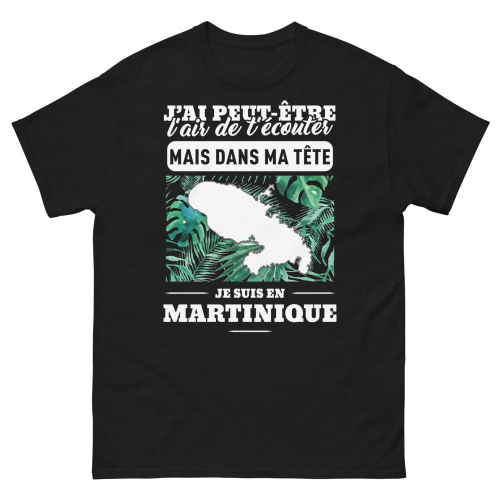 T-shirt Martinique noir - Évasion vers les plages ensoleillées