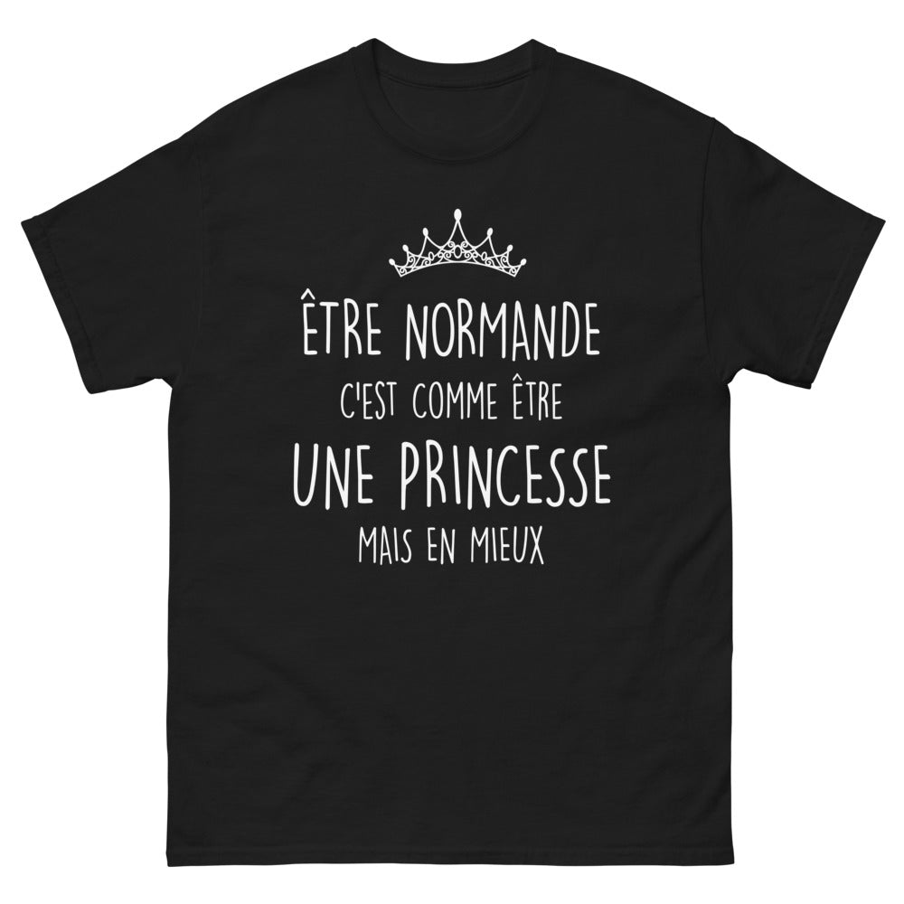 T-shirt Normandie noir - Être Normande c'est comme une princesse