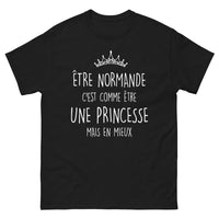 Thumbnail for T-shirt Normandie noir - Être Normande c'est comme une princesse