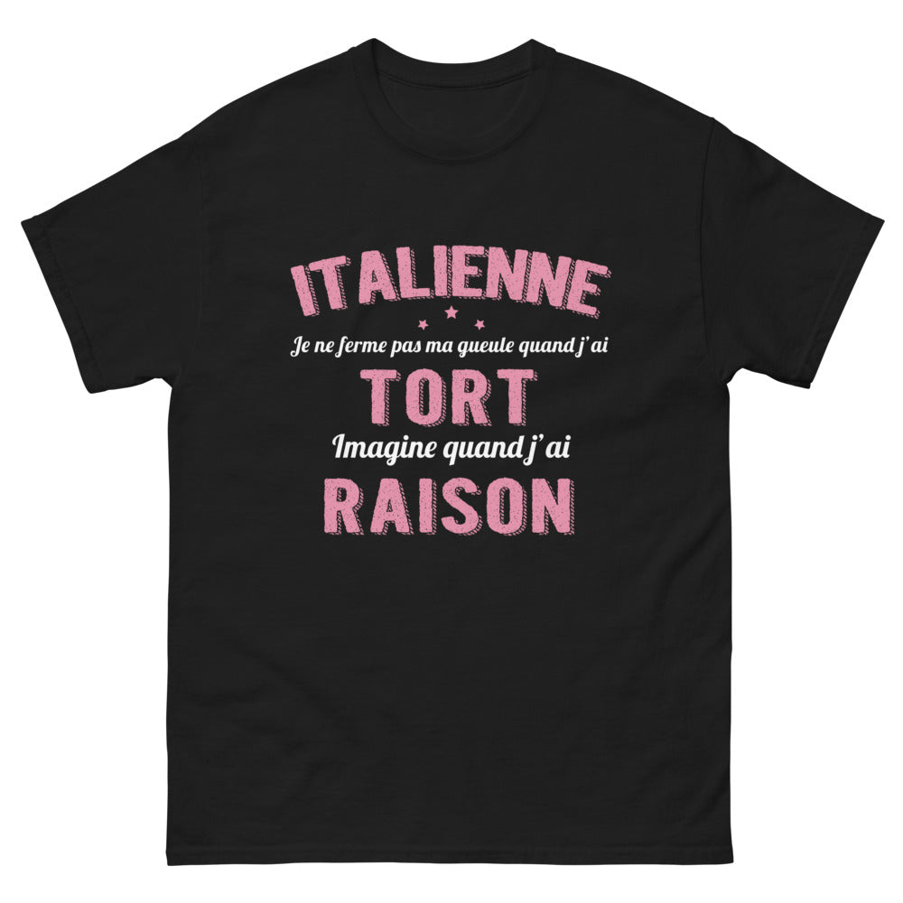 T-shirt Italie noir - Je ne ferme pas ma gueule quand j'ai tort