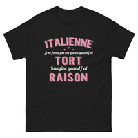 Thumbnail for T-shirt Italie noir - Je ne ferme pas ma gueule quand j'ai tort