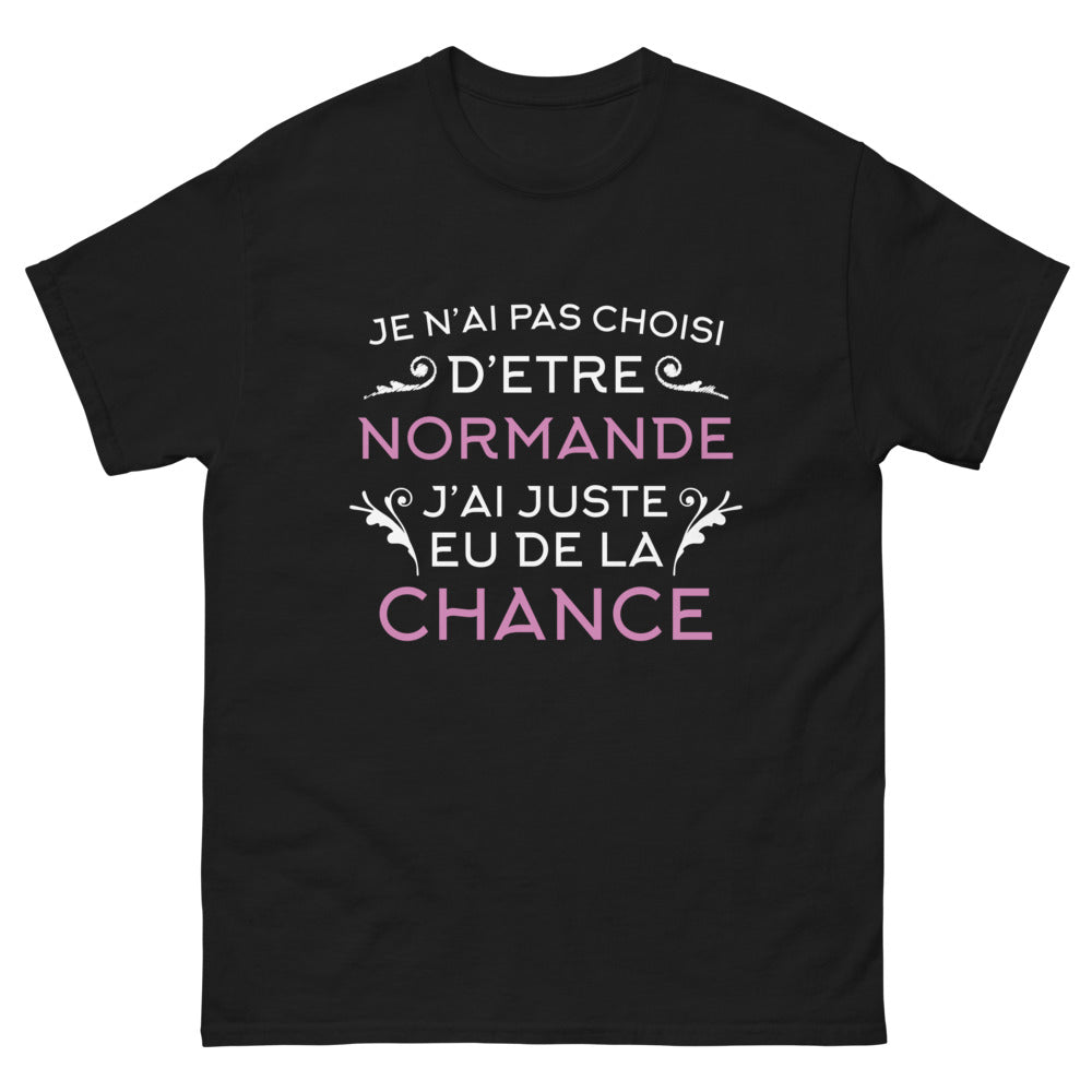 T-shirt Normand noir - Je n'ai pas choisi d'être Normande