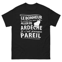 Thumbnail for T-shirt Ardèche noir - Le bonheur ne s'achète pas