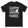 T-shirt Ardèche noir - Le bonheur ne s'achète pas