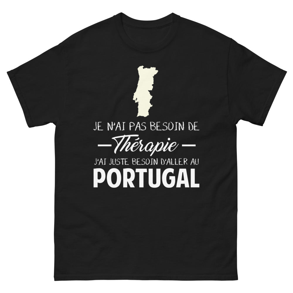 T-shirt Portugal noir - Je n'ai pas besoin de thérapie