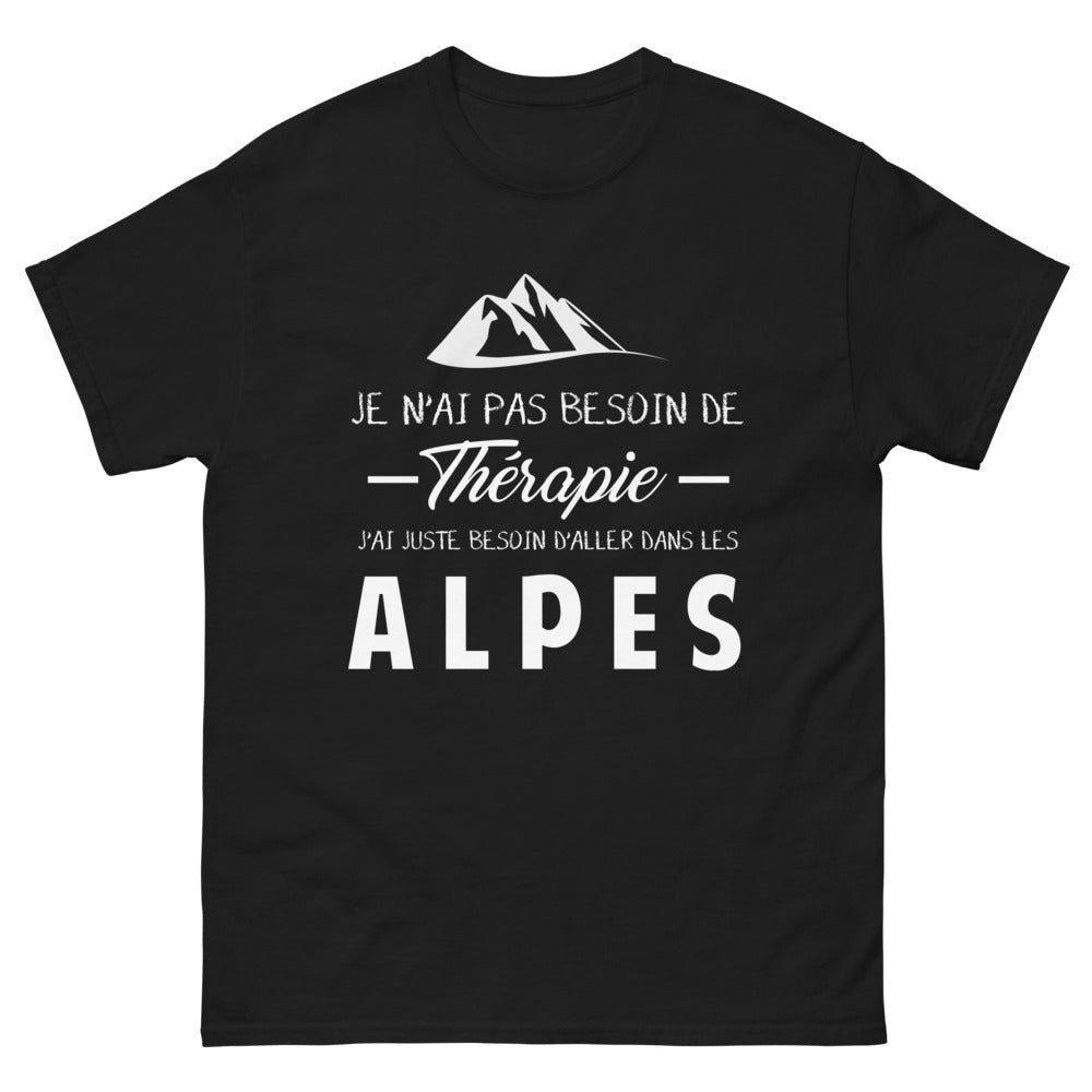 T-shirt Alpes noir - Je n'ai pas besoin de thérapie