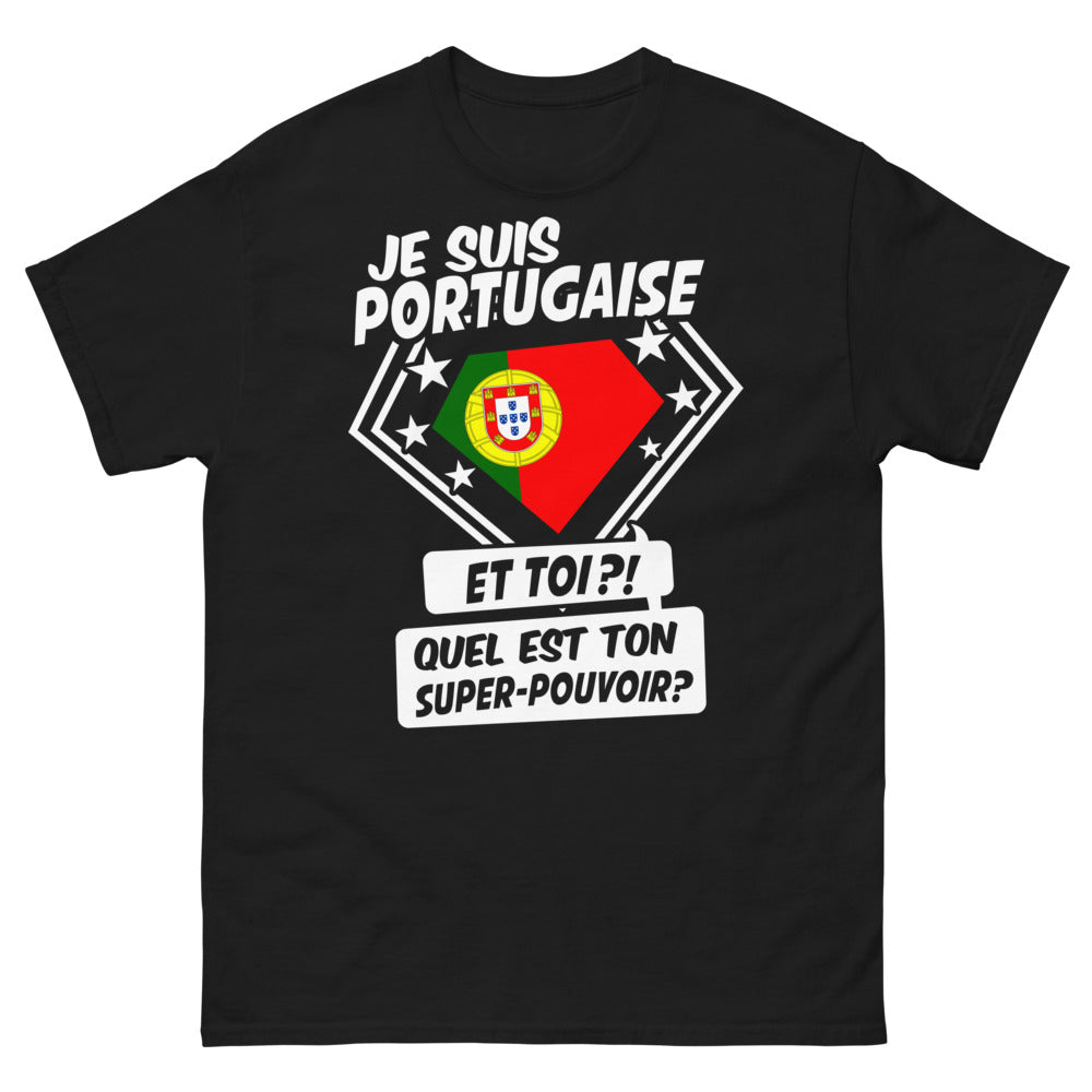 T-shirt Portugal noir - Quel est votre super pouvoir ?