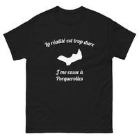 Thumbnail for T-shirt Porquerolles noir - La réalité est trop dure