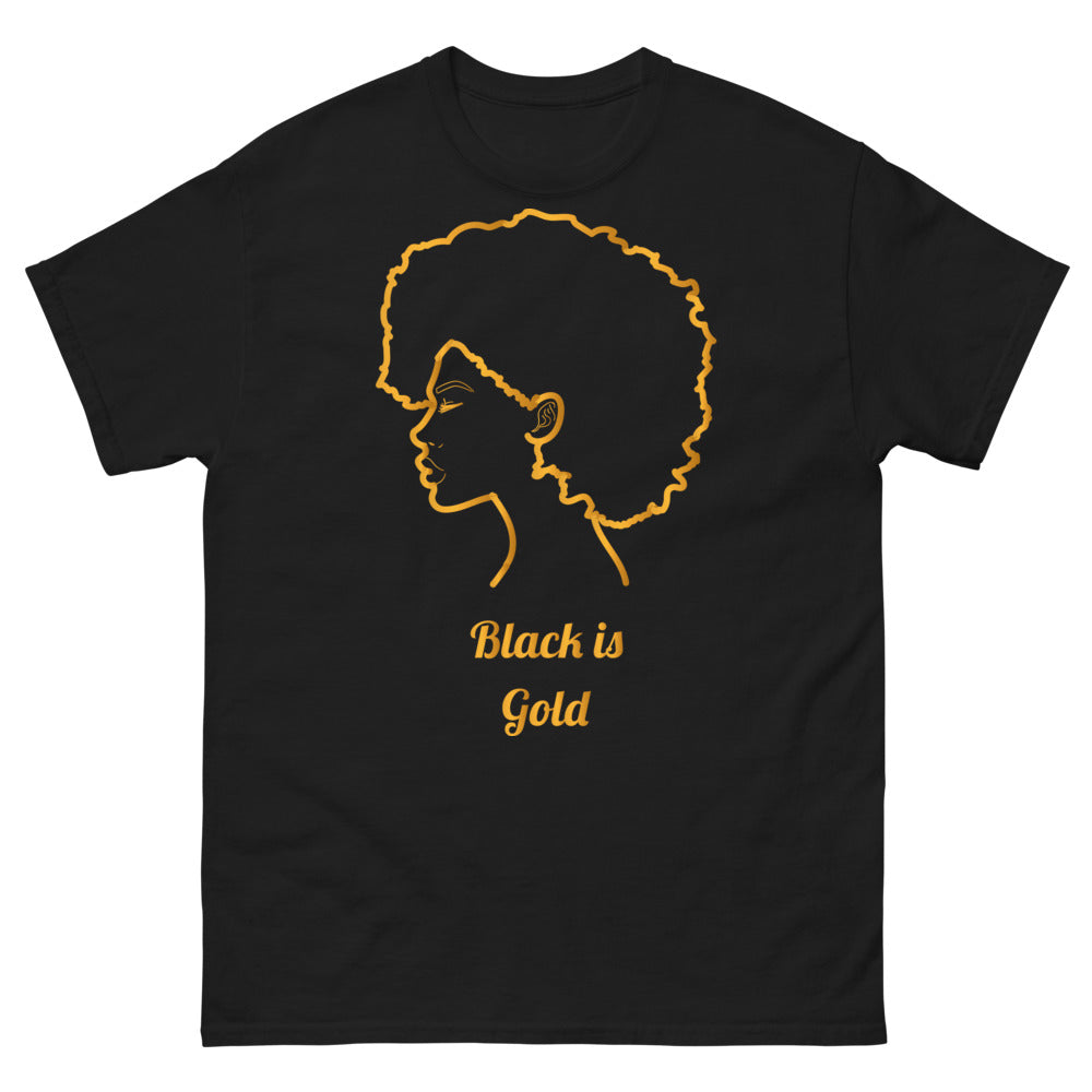 T-shirt Black is Gold noir - élégance et humour en simplicité