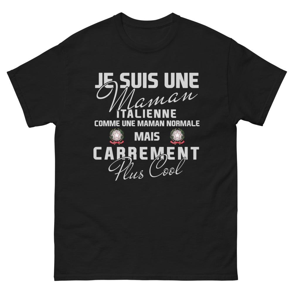 T-shirt Italie noir - Je suis une maman italienne cool