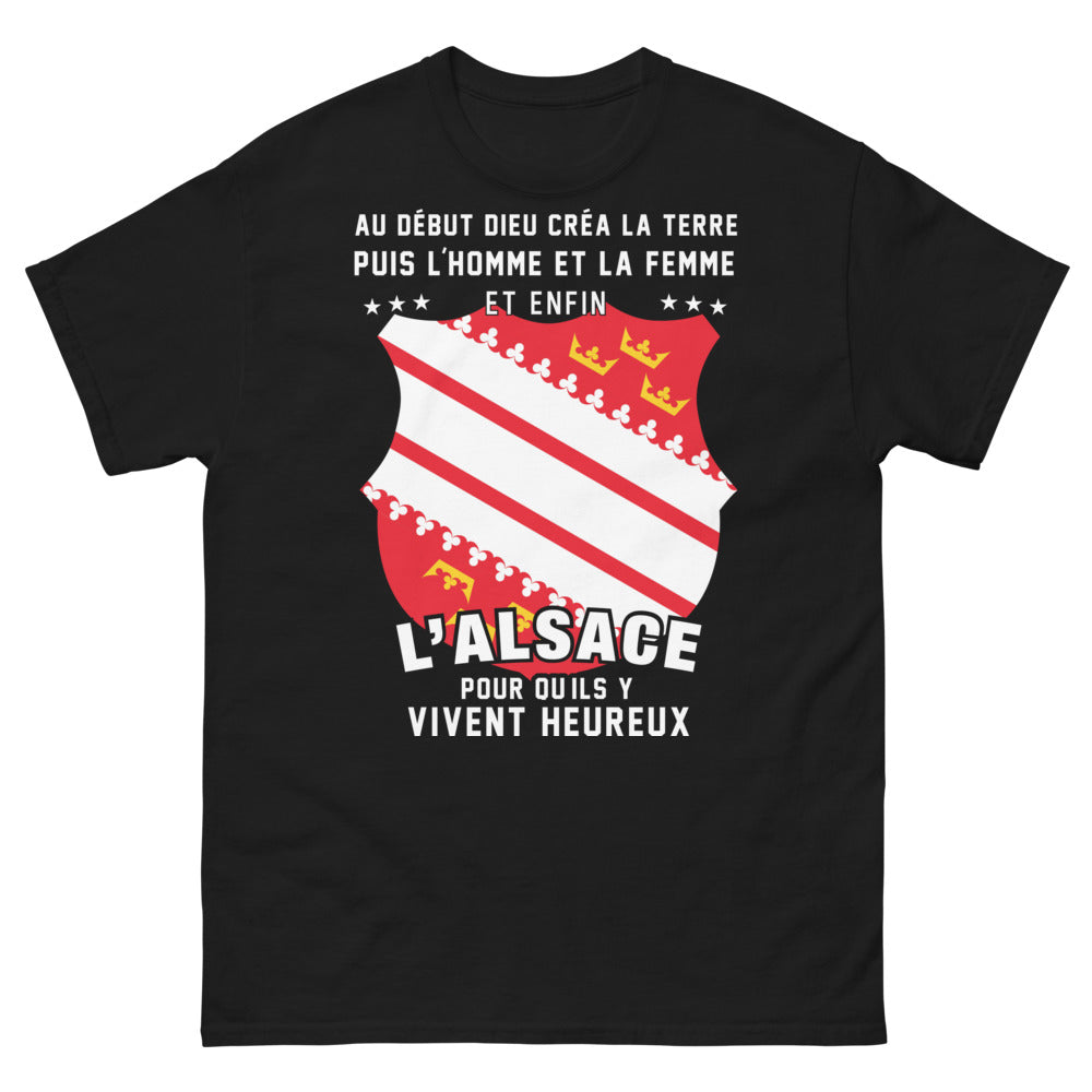 T-shirt Alsace noir - Et enfin l'Alsace pour qu'ils y vivent heureux