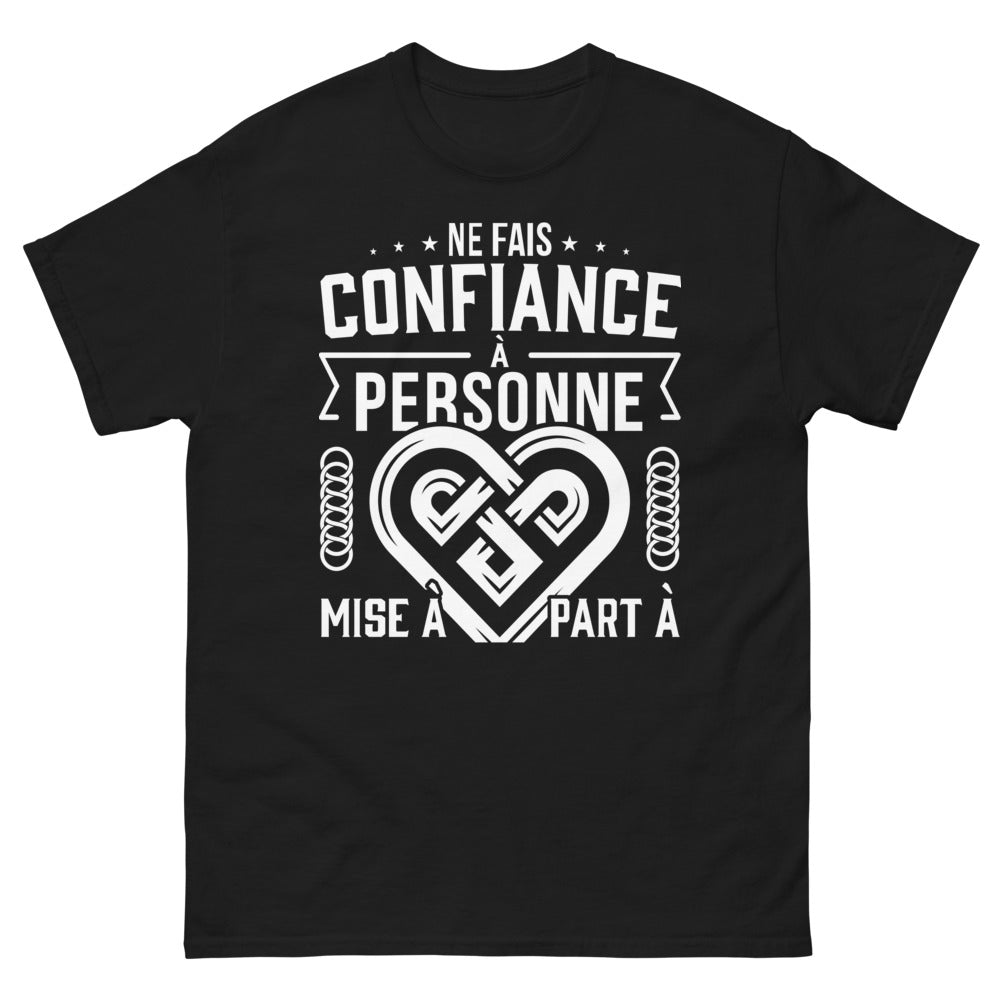 T-shirt Breton noir - Ne fais confiance à personne