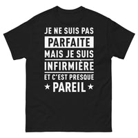 Thumbnail for T-shirt Infirmière noir - Je ne suis pas parfaite, mais je suis infirmière
