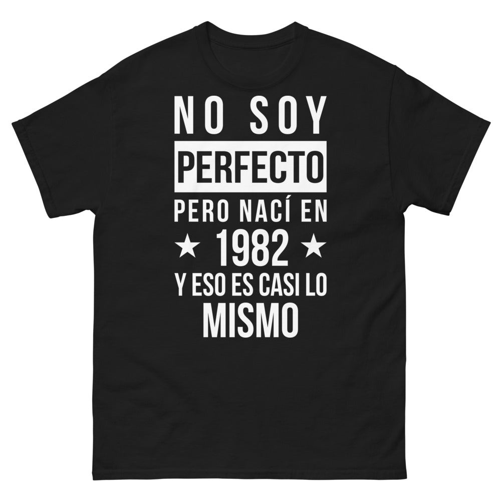 T-shirt Nostalgie 1982 noir - No Soy Perfecto, Pero Nací en 1982