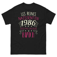 Thumbnail for T-shirt 1986 noir - Les reines naissent en 1986