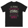 T-shirt 1986 noir - Les reines naissent en 1986