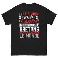 Thumbnail for T-shirt Bretagne noir - Et le 8e jour Dieu créa l'apéro