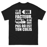 Thumbnail for T-shirt facteur noir - Je suis facteur, non je ne sais pas où est ton colis
