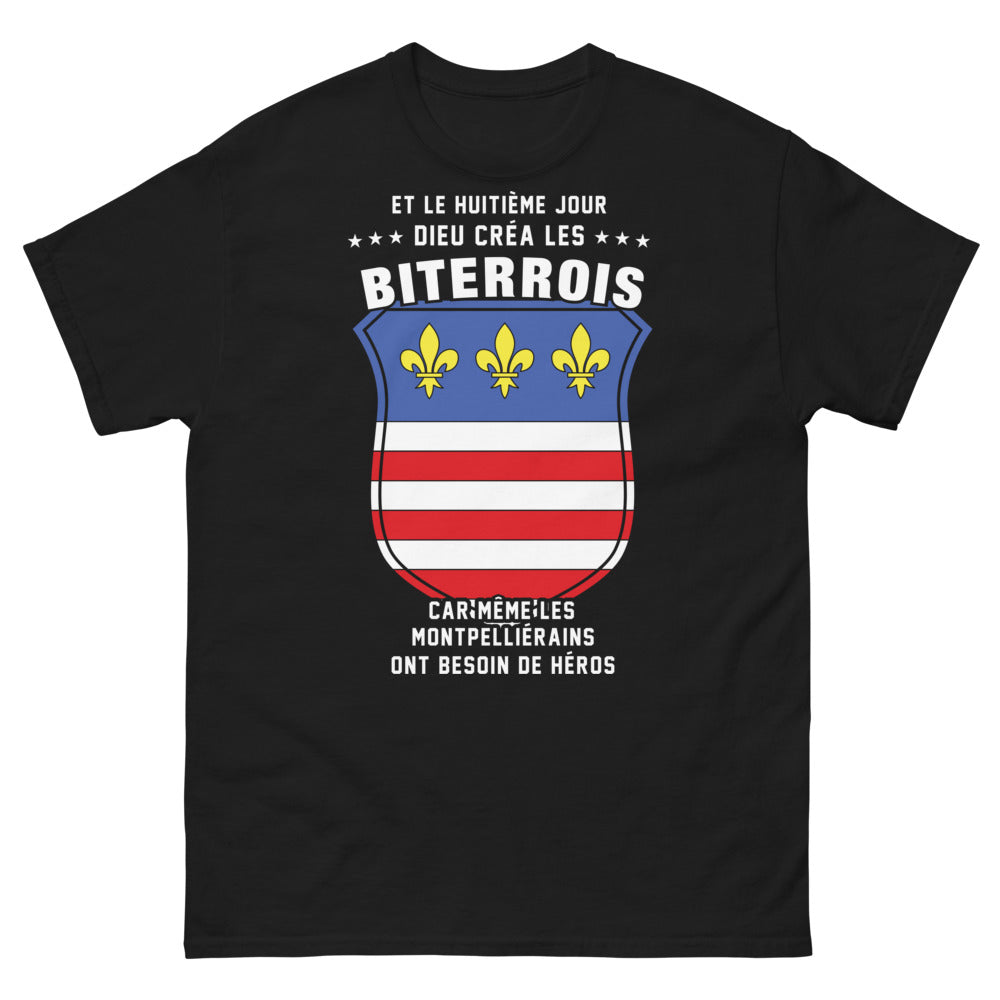 T-shirt Biterrois noir - Un héros pour Montpellierains