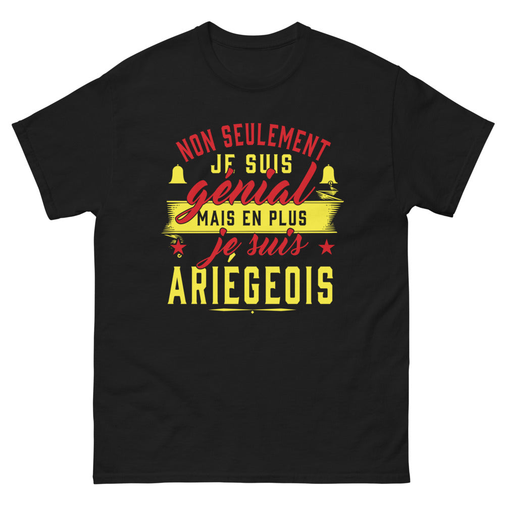 T-shirt Ariège noir - Non seulement je suis génial