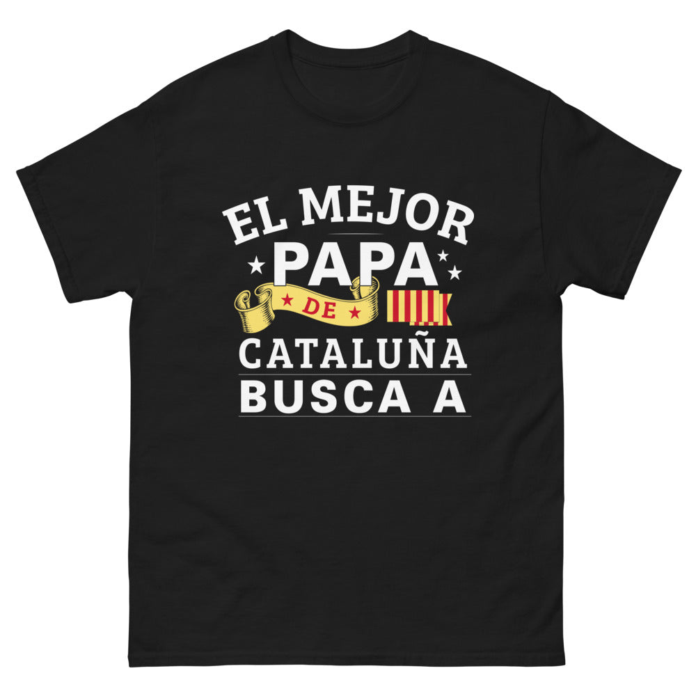 T-shirt Catalogne noir - Pour le meilleur papa avec humour