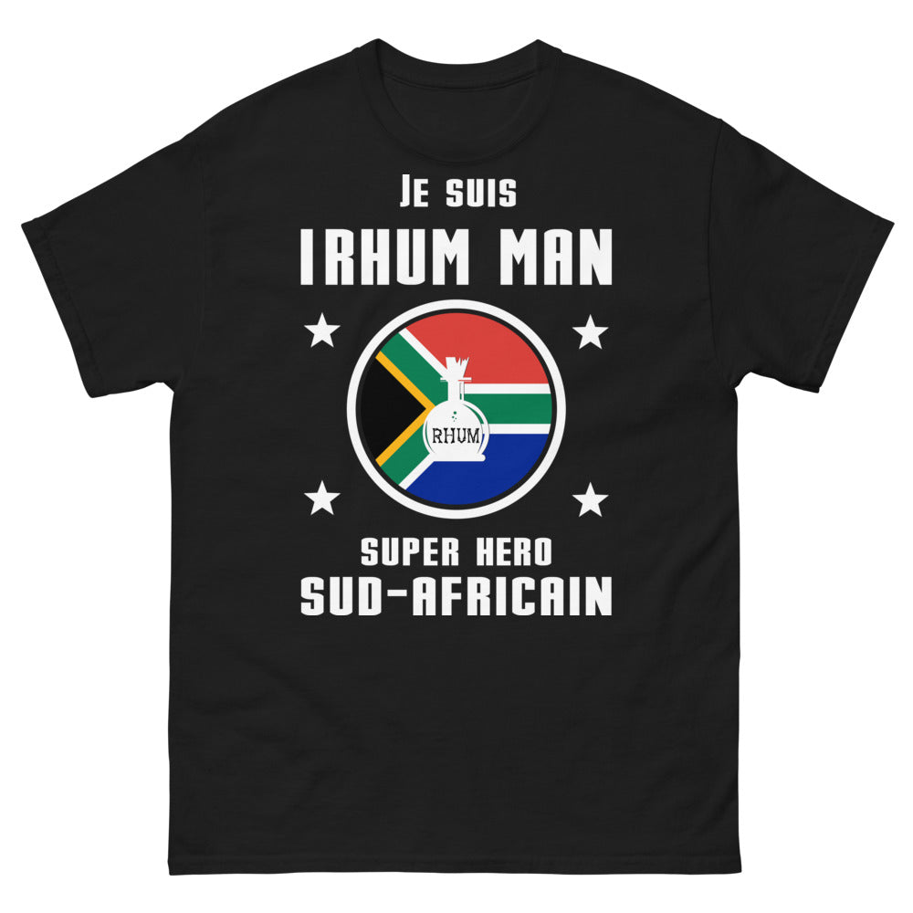 T-shirt Sud-Africain noir - Je suis Rhum Man, Super Héros
