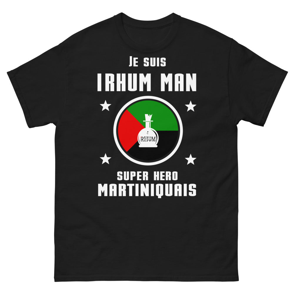 T-shirt Martinique noir - Super Héros Rhum Man humoristique