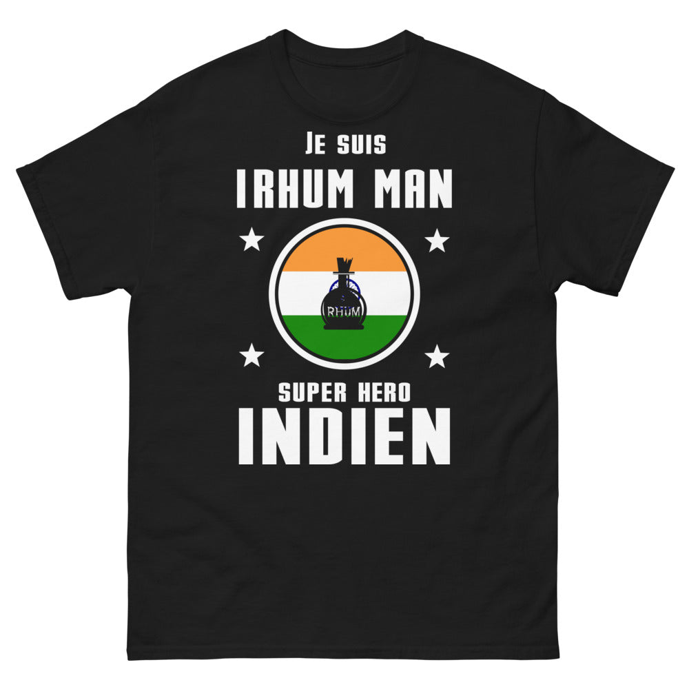 T-shirt Indien Sombre noir - Rhum Man super héros local