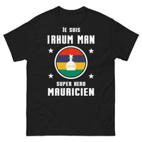 Thumbnail for T-shirt Maurice noir - Je suis Rhum Man, Super-Héros Mauricien